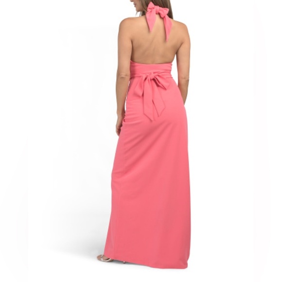 Wedding Guest Show Me Your Mumu Adele Halter Maxi Dress Pink Size Medium NWT - Picture 2 of 4
